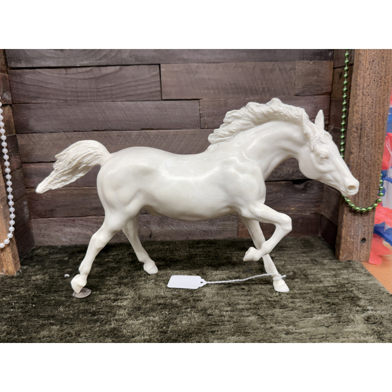 Breyer Stripped Horse Running Stallion White On White Swirls Plastic