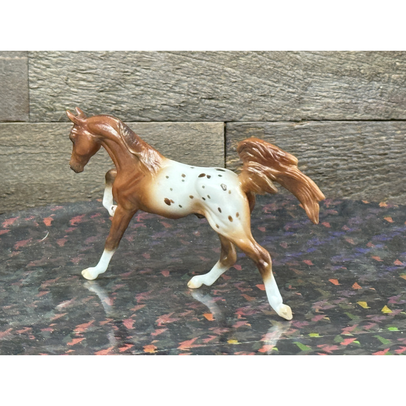 Breyer Custom Horse Stablemate Matte Vintage Style Chestnut Splatter Appaloosa Galloping Arabian Stallion