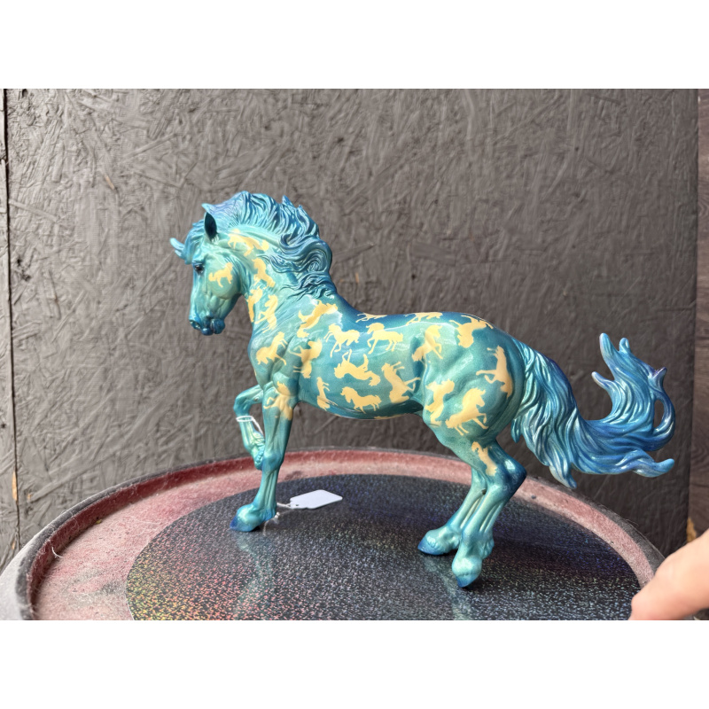 Breyer Custom Model Horse Fireheart Blue On Gold Florentine