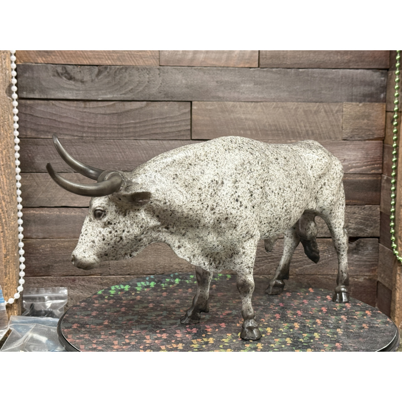 Breyer Custom Horse Traditional Texas Longhorn Vintage Style Grey Roan Test Bull