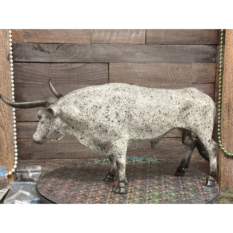 Breyer Custom Horse Traditional Texas Longhorn Vintage Style Grey Roan Test Bull