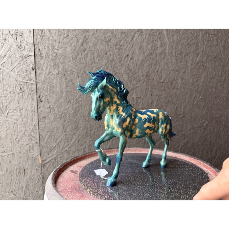 Breyer Custom Model Horse Fireheart Blue On Gold Florentine