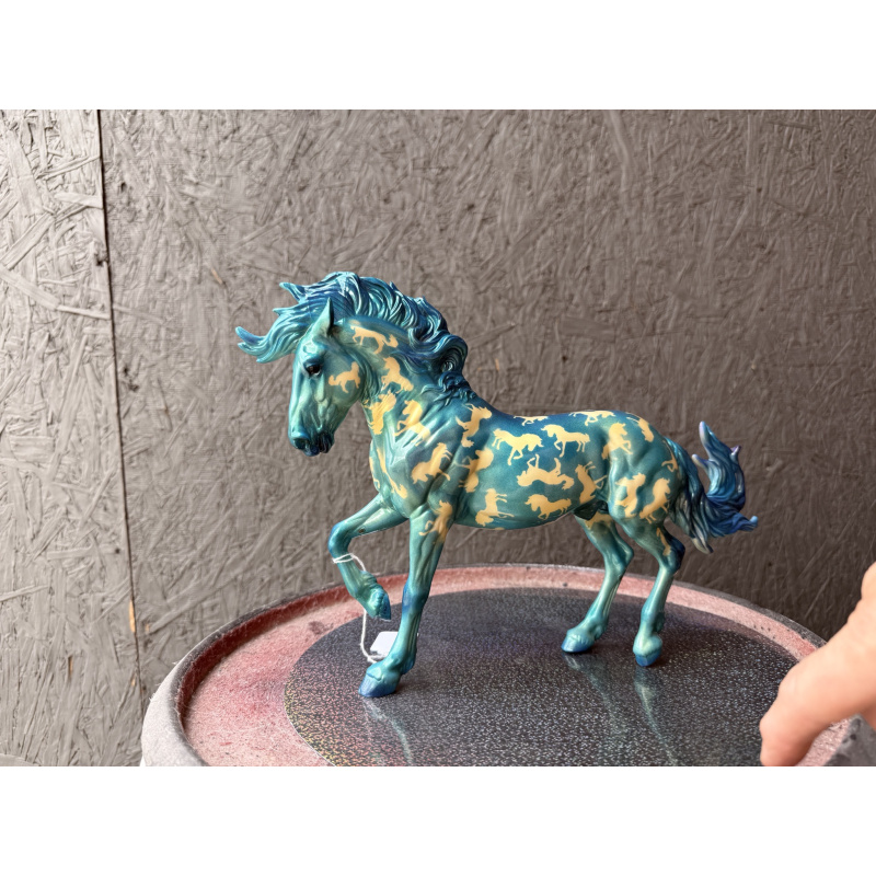 Breyer Custom Model Horse Fireheart Blue On Gold Florentine