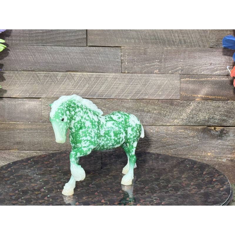 Breyer Custom Horse Paddock Pal Clydesdale Glossy Wild Dapple Green