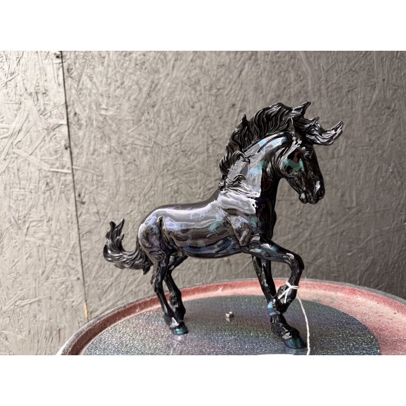 Breyer Custom Model Horse Fireheart Black With Mini Fireheart Colorshift Florentine