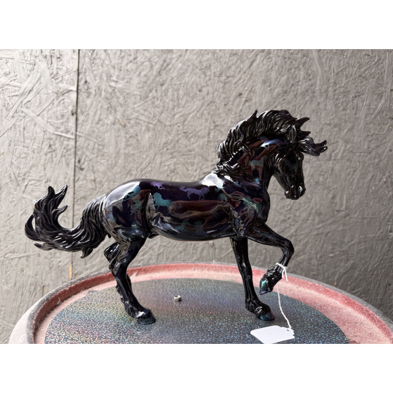 Breyer Custom Model Horse Fireheart Black With Mini Fireheart Colorshift Florentine