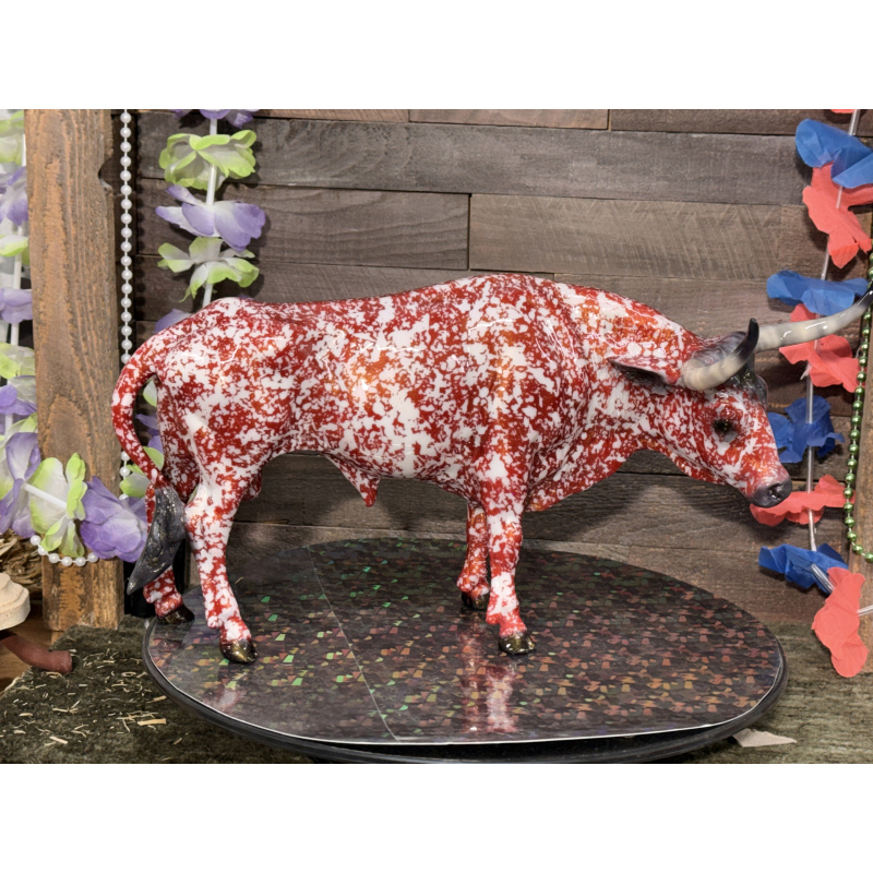 Breyer Custom Animal Traditional Bull T Bone Red Dapple W/Gold Irridescent
