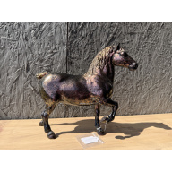Breyer Custom Horse Traditional Belgian Wild Dapple Black On Colorshift