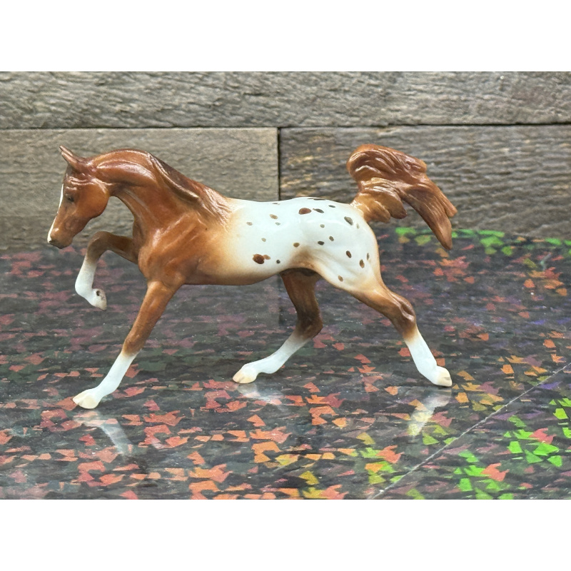 Breyer Custom Horse Stablemate Matte Vintage Style Chestnut Splatter Appaloosa Galloping Arabian Stallion
