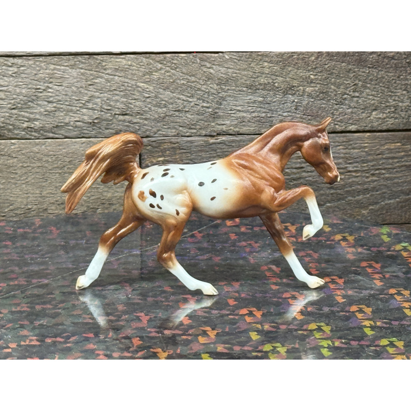 Breyer Custom Horse Stablemate Matte Vintage Style Chestnut Splatter Appaloosa Galloping Arabian Stallion