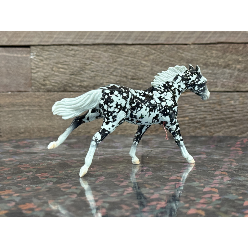 Breyer Custom Horse Stablemate TB Wild Dapple Black White Points
