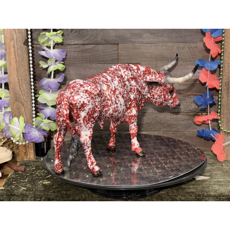 Breyer Custom Animal Traditional Bull T Bone Red Dapple W/Gold Irridescent