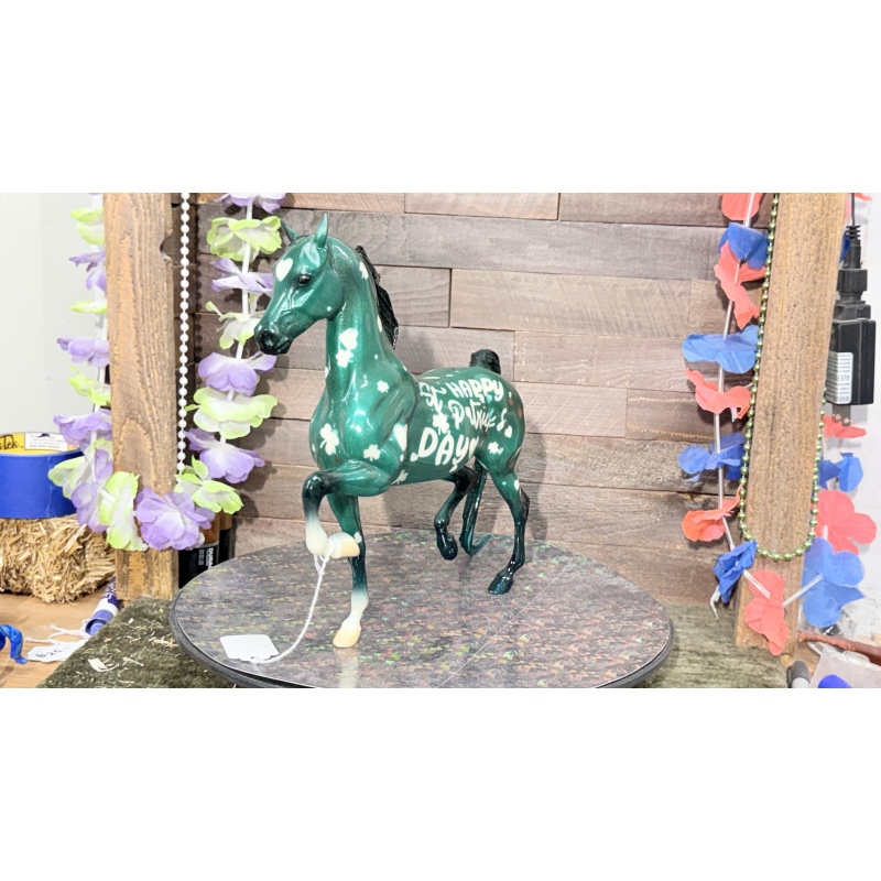 Breyer Custom Horse Traditional NSH Holographic Teal St Patties Day