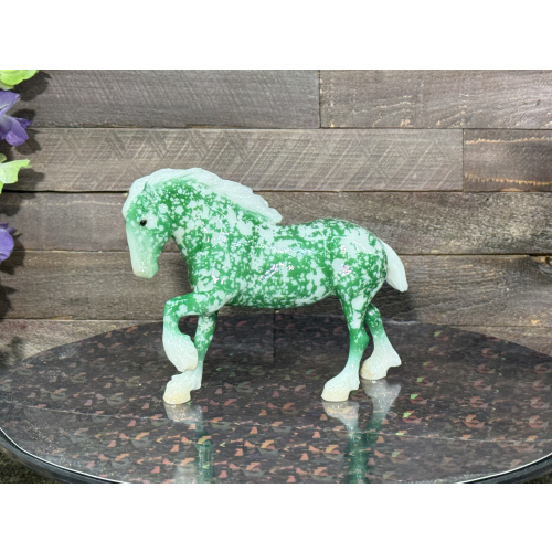 Breyer Custom Horse Paddock Pal Clydesdale Glossy Wild Dapple Green