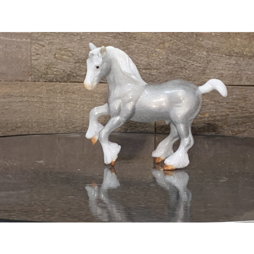 Breyer Custom Horse Prancing Clydesdale Glossy Silver Charm
