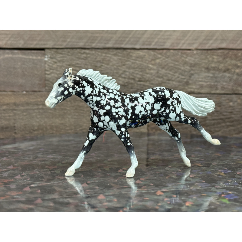 Breyer Custom Horse Stablemate TB Wild Dapple Black White Points