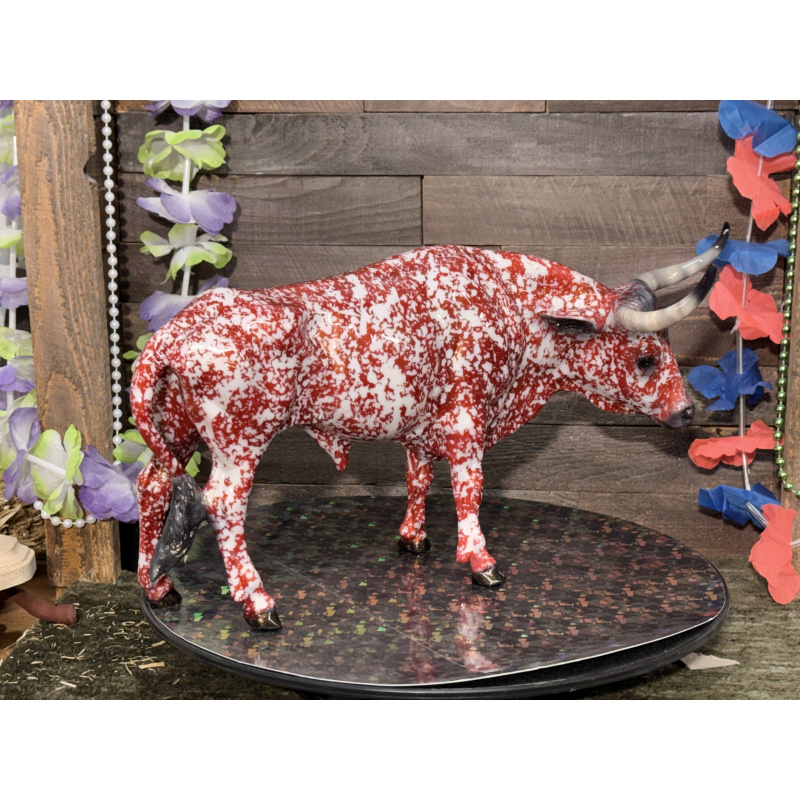 Breyer Custom Animal Traditional Bull T Bone Red Dapple W/Gold Irridescent