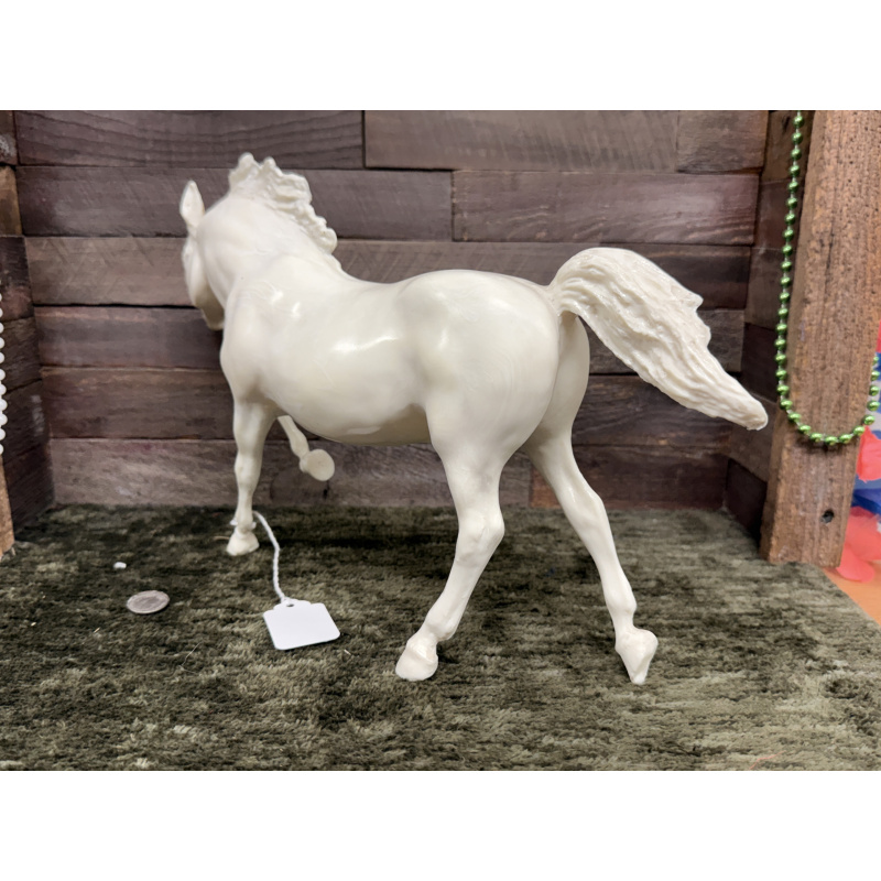 Breyer Stripped Horse Running Stallion White On White Swirls Plastic