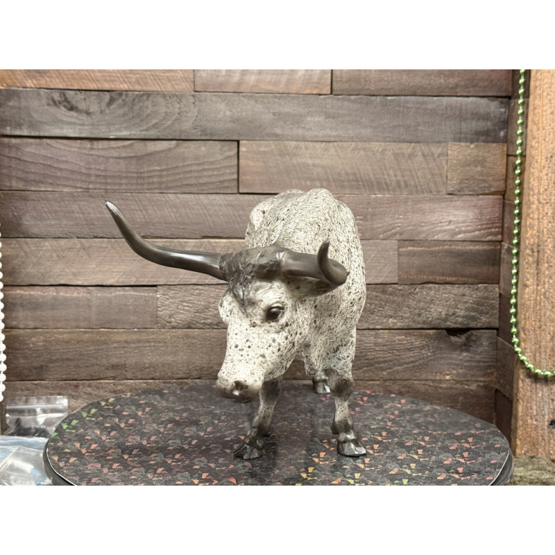 Breyer Custom Horse Traditional Texas Longhorn Vintage Style Grey Roan Test Bull