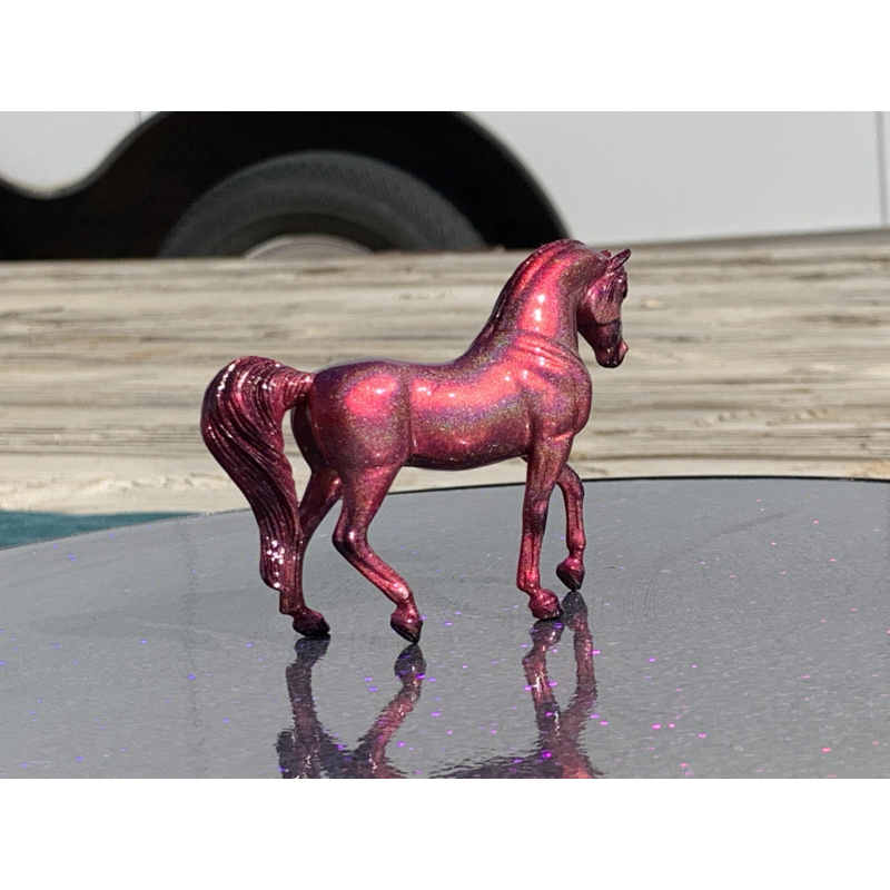 Breyer Custom Horse Stablemate Walking Arabian Mare Magenta Holographic