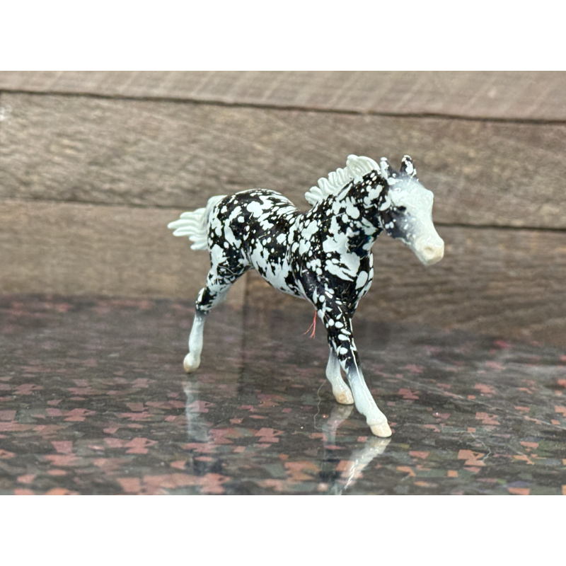 Breyer Custom Horse Stablemate TB Wild Dapple Black White Points
