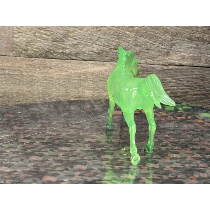 Breyer Custom Horse Stablemate Glossy Mustang Clearware Lime Green