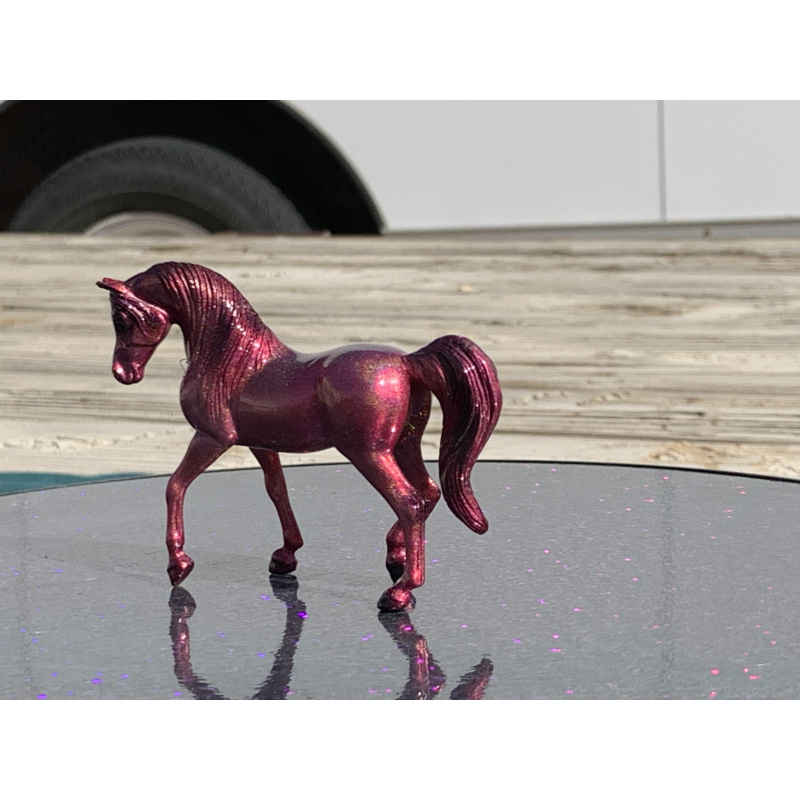Breyer Custom Horse Stablemate Walking Arabian Mare Magenta Holographic