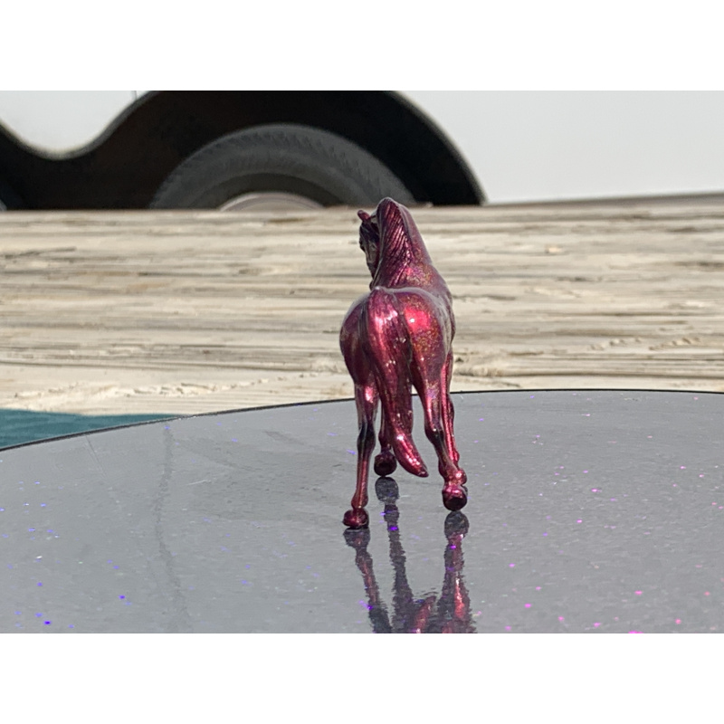 Breyer Custom Horse Stablemate Walking Arabian Mare Magenta Holographic