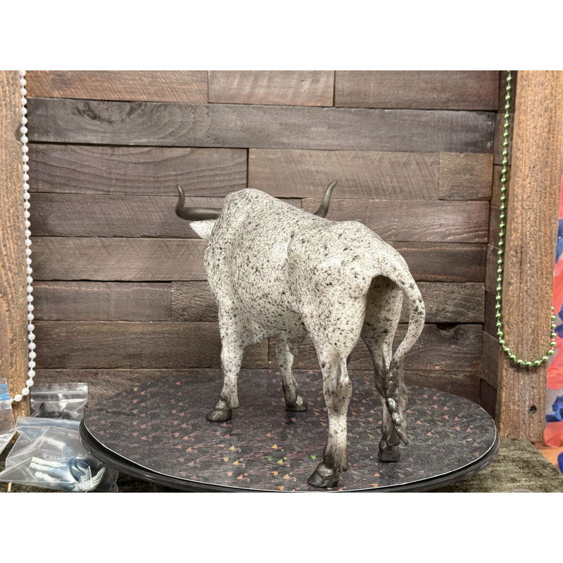 Breyer Custom Horse Traditional Texas Longhorn Vintage Style Grey Roan Test Bull