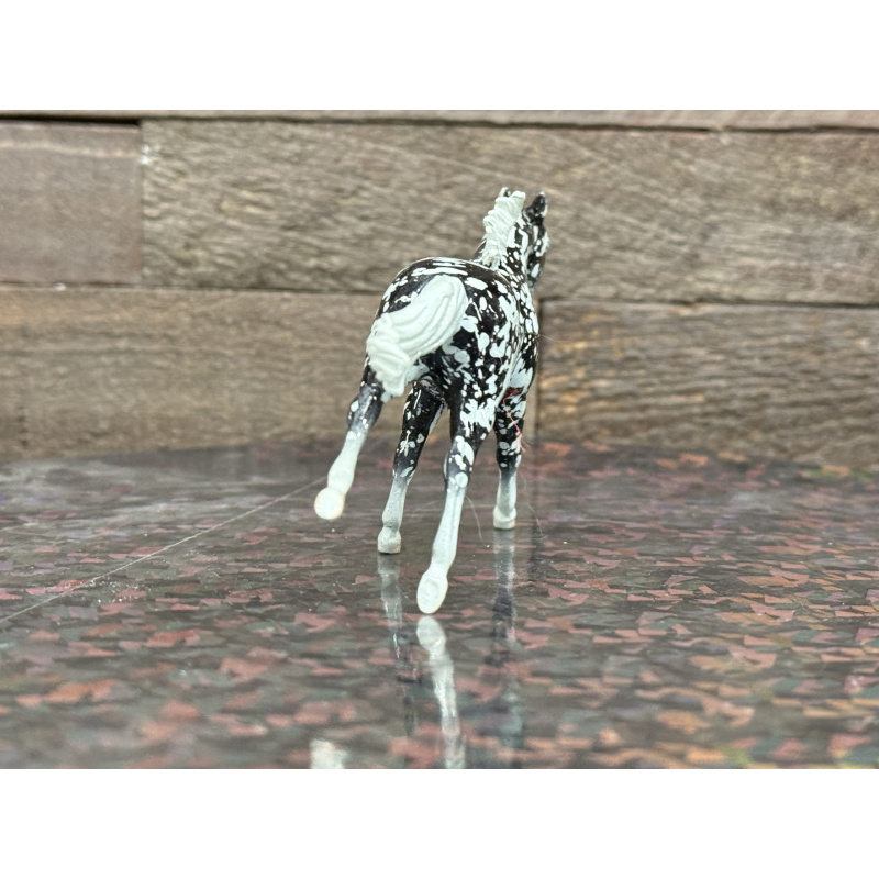 Breyer Custom Horse Stablemate TB Wild Dapple Black White Points