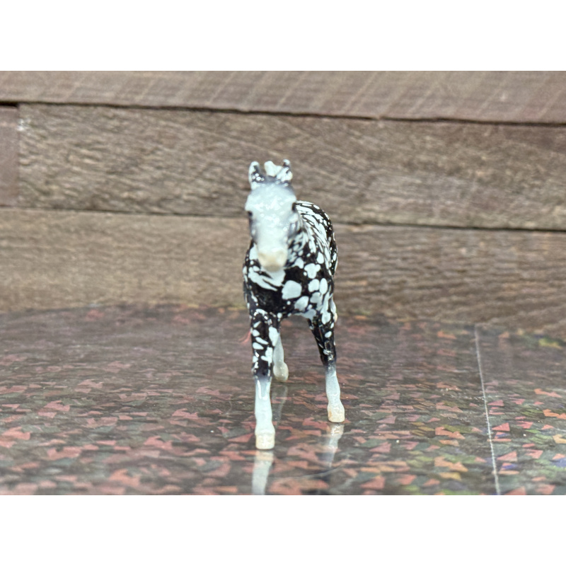 Breyer Custom Horse Stablemate TB Wild Dapple Black White Points