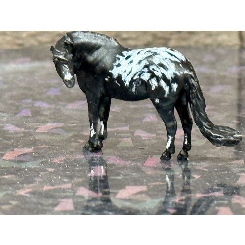 Resin Custom Horse Seunta Dime Sized Cutie To Black Appaloosa