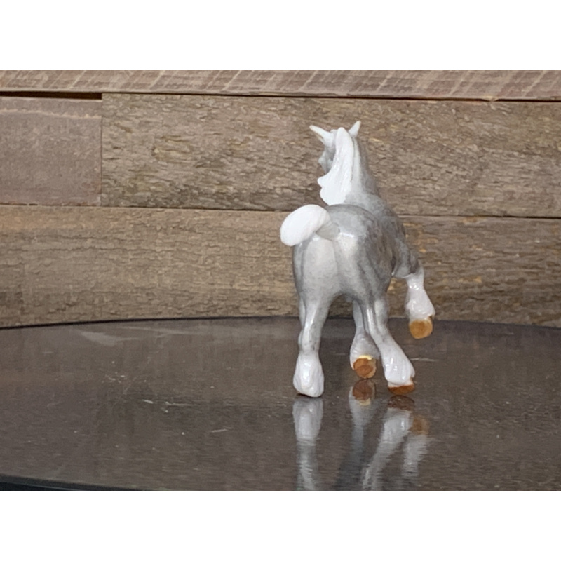 Breyer Custom Horse Prancing Clydesdale Glossy Silver Charm
