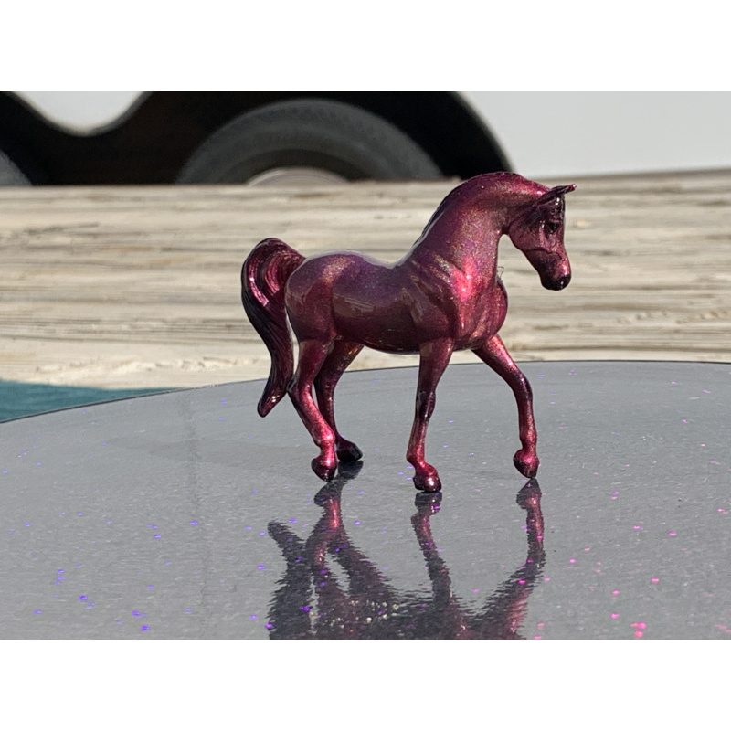 Breyer Custom Horse Stablemate Walking Arabian Mare Magenta Holographic