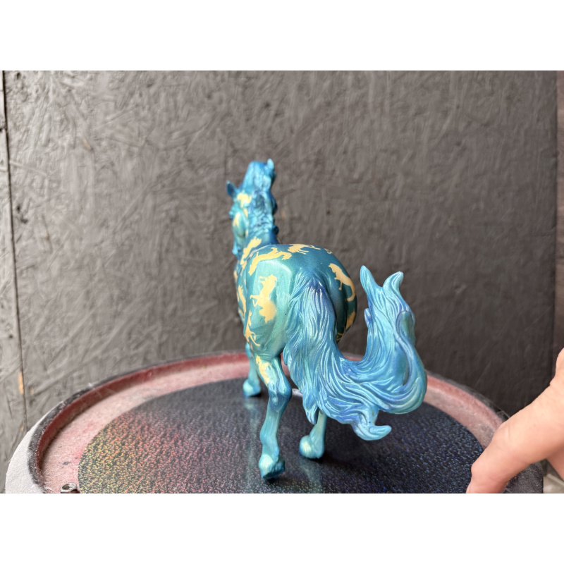 Breyer Custom Model Horse Fireheart Blue On Gold Florentine