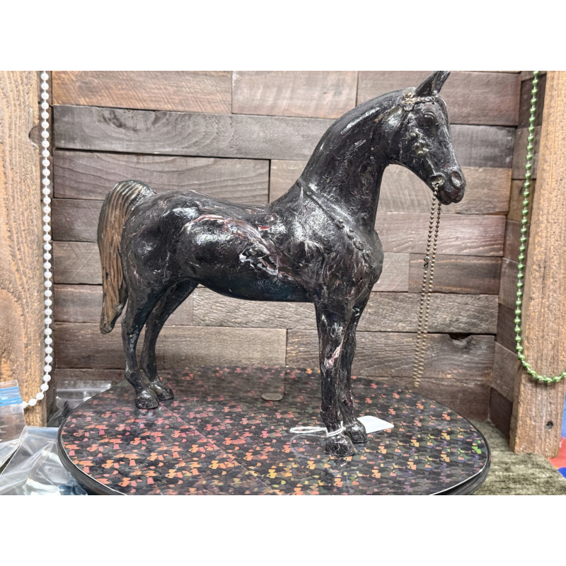 Unknown Stripped Horse Western Horse Knock Off Black Marbled Colors Plastic