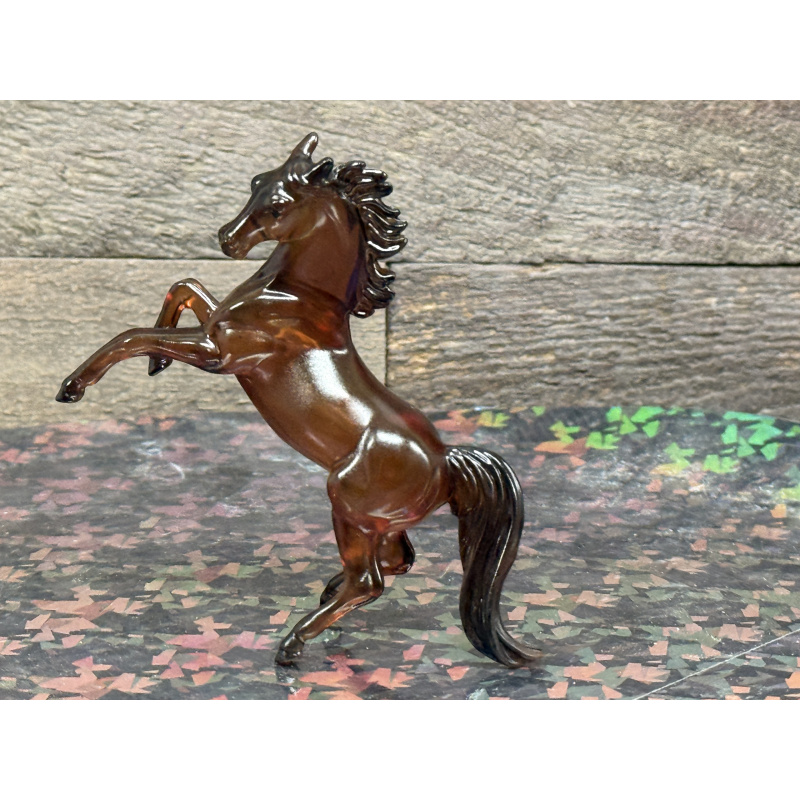 Breyer Custom Horse Stablemate Glossy Rearing Andalusian Chestnut Clearware
