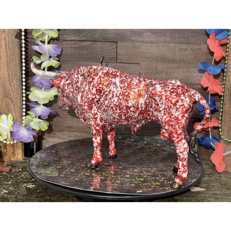 Breyer Custom Animal Traditional Bull T Bone Red Dapple W/Gold Irridescent