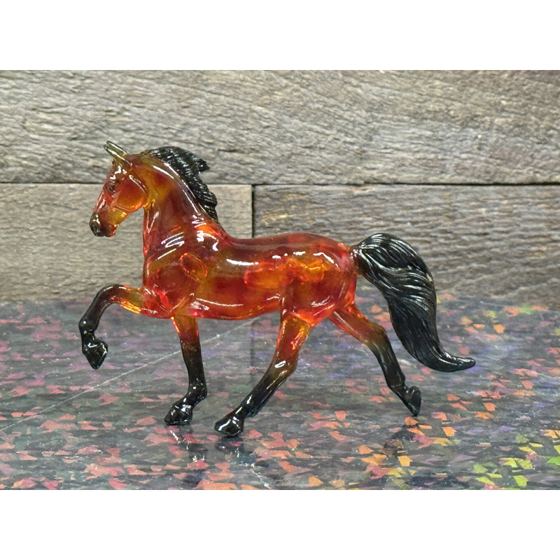 Breyer Custom Horse Stablemate Glossy Clearware Yellow Red Tortoise TWH Mold