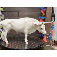 Breyer Custom Livestock Traditional Texas Longhorn Bull White Matte