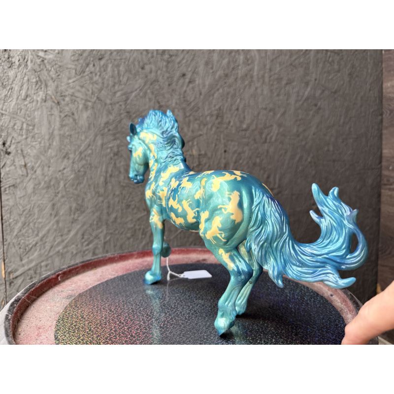 Breyer Custom Model Horse Fireheart Blue On Gold Florentine