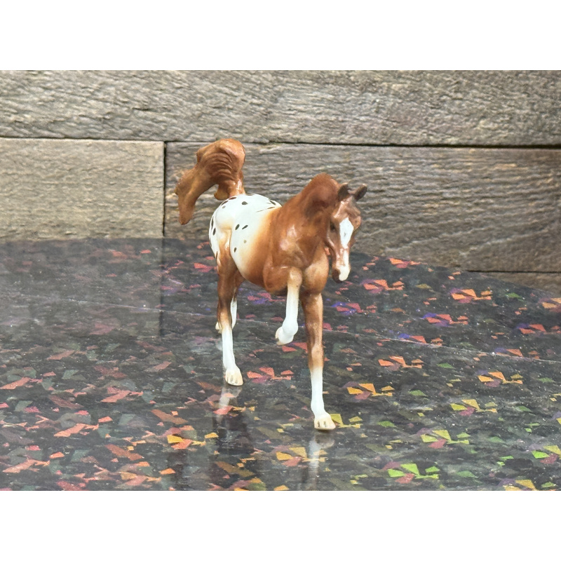Breyer Custom Horse Stablemate Matte Vintage Style Chestnut Splatter Appaloosa Galloping Arabian Stallion