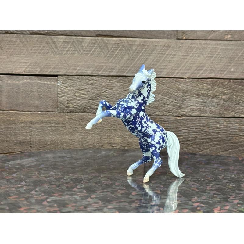 Breyer Custom Horse Stablemate Rearing Andy Wild Dapple Blue Copenhagen White Points