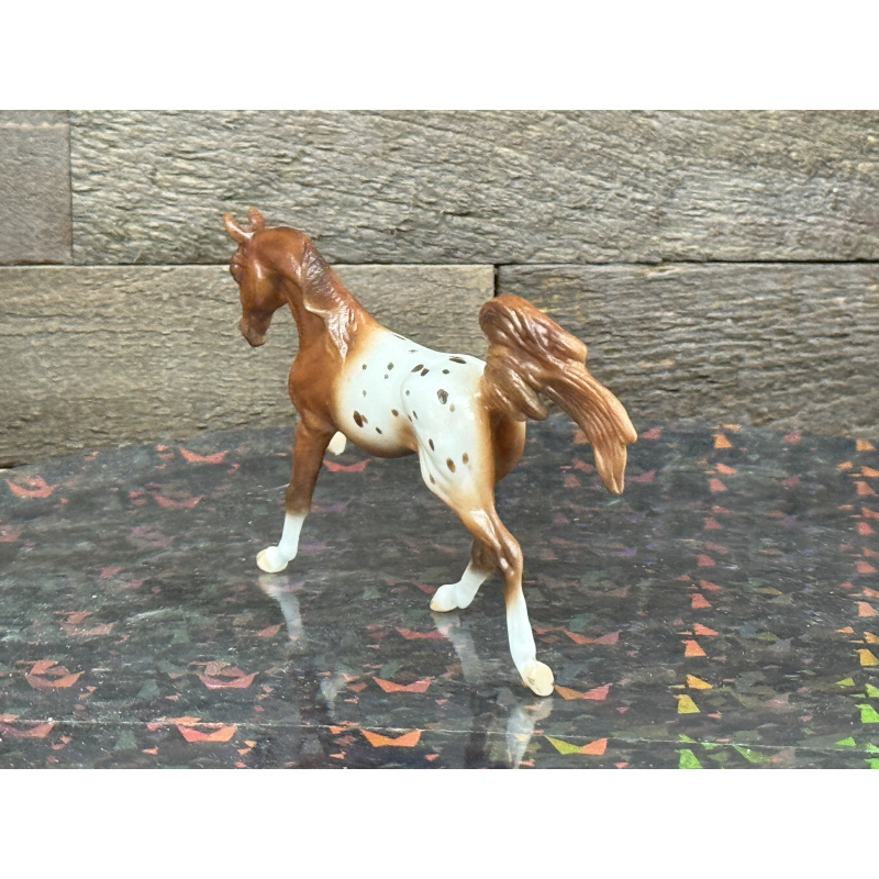 Breyer Custom Horse Stablemate Matte Vintage Style Chestnut Splatter Appaloosa Galloping Arabian Stallion