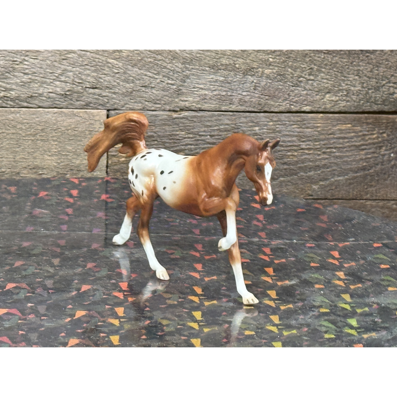 Breyer Custom Horse Stablemate Matte Vintage Style Chestnut Splatter Appaloosa Galloping Arabian Stallion
