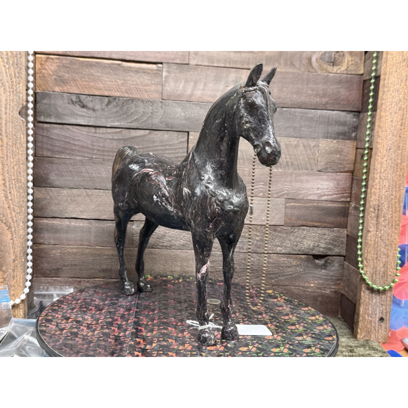 Unknown Stripped Horse Western Horse Knock Off Black Marbled Colors Plastic