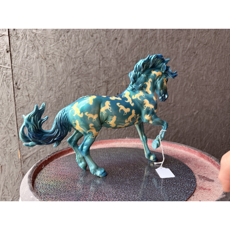 Breyer Custom Model Horse Fireheart Blue On Gold Florentine