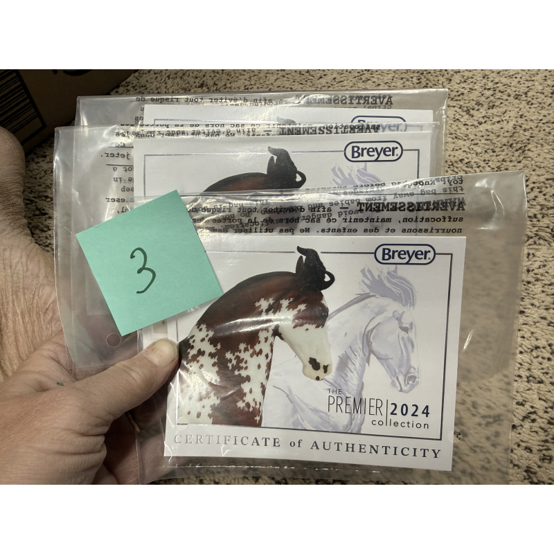 Breyer Material Premier Club COA Badalero