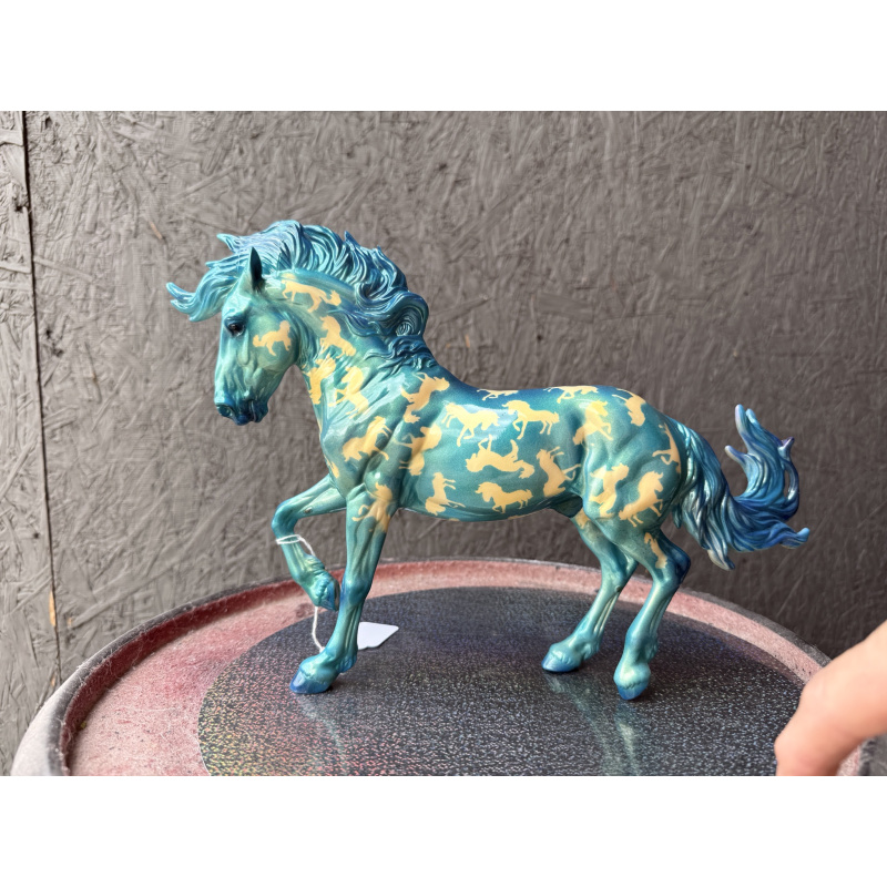 Breyer Custom Model Horse Fireheart Blue On Gold Florentine