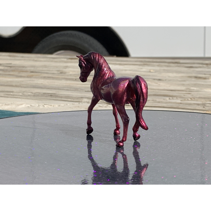Breyer Custom Horse Stablemate Walking Arabian Mare Magenta Holographic